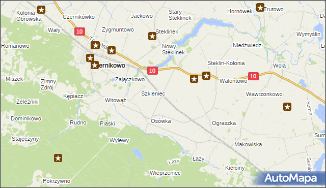 mapa Steklin, Steklin na mapie Targeo