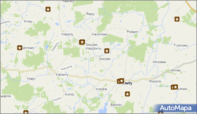 mapa Stoczek gmina Kiwity, Stoczek gmina Kiwity na mapie Targeo