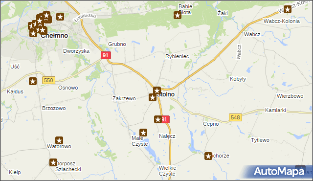 mapa Stolno powiat chełmiński, Stolno powiat chełmiński na mapie Targeo