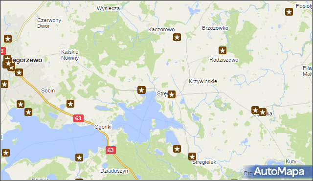 mapa Stręgiel, Stręgiel na mapie Targeo