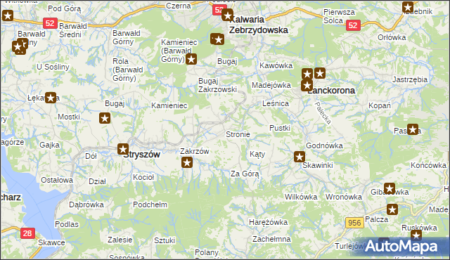 mapa Stronie gmina Stryszów, Stronie gmina Stryszów na mapie Targeo