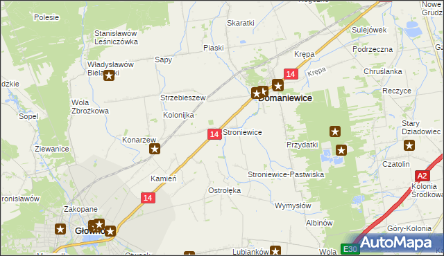 mapa Stroniewice, Stroniewice na mapie Targeo