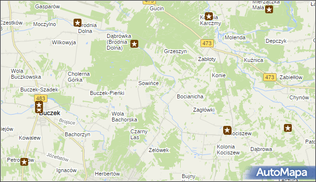 mapa Strupiny, Strupiny na mapie Targeo