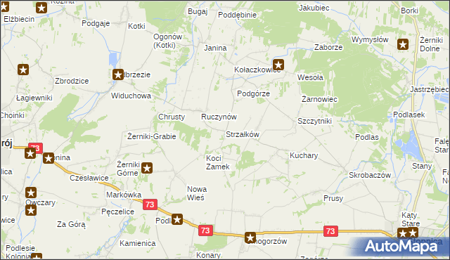 mapa Strzałków gmina Stopnica, Strzałków gmina Stopnica na mapie Targeo