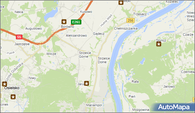 mapa Strzelce Dolne, Strzelce Dolne na mapie Targeo
