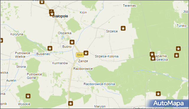 mapa Strzelce-Kolonia, Strzelce-Kolonia na mapie Targeo