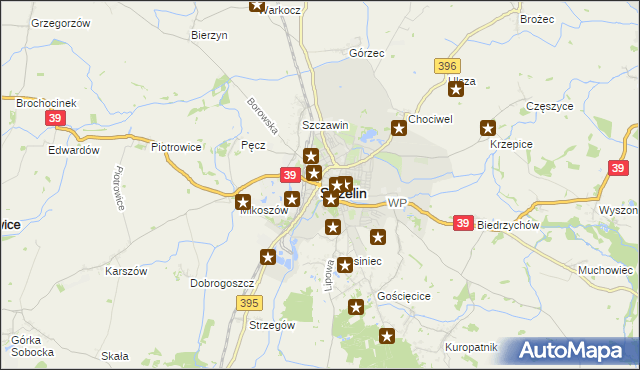 mapa Strzelin, Strzelin na mapie Targeo