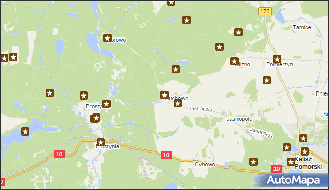 mapa Suchowo, Suchowo na mapie Targeo