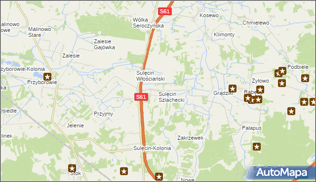 mapa Sulęcin Szlachecki, Sulęcin Szlachecki na mapie Targeo