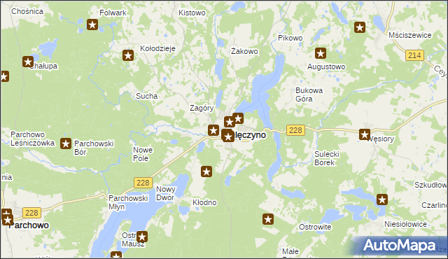 mapa Sulęczyno, Sulęczyno na mapie Targeo
