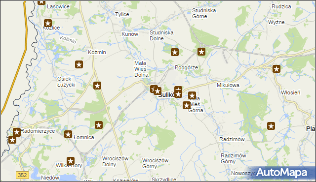 mapa Sulików powiat zgorzelecki, Sulików powiat zgorzelecki na mapie Targeo