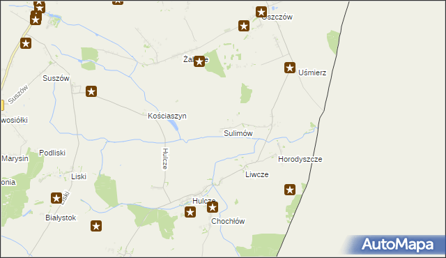 mapa Sulimów gmina Dołhobyczów, Sulimów gmina Dołhobyczów na mapie Targeo