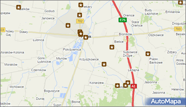 mapa Sułkowice Pierwsze, Sułkowice Pierwsze na mapie Targeo