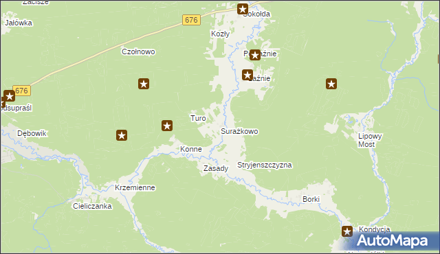 mapa Surażkowo, Surażkowo na mapie Targeo