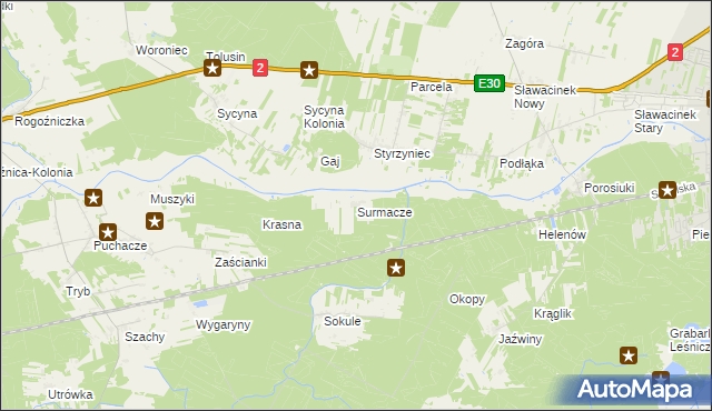 mapa Surmacze, Surmacze na mapie Targeo
