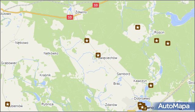 mapa Święciechów, Święciechów na mapie Targeo