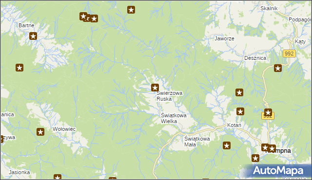 mapa Świerzowa Ruska, Świerzowa Ruska na mapie Targeo