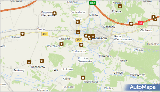 mapa Święty Roch gmina Wieruszów, Święty Roch gmina Wieruszów na mapie Targeo