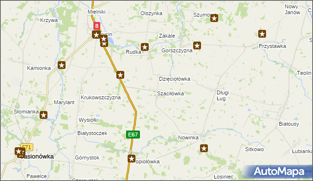 mapa Szaciłówka, Szaciłówka na mapie Targeo