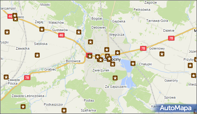 mapa Szczekociny, Szczekociny na mapie Targeo