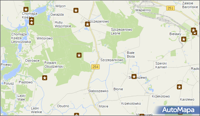 mapa Szczepankowo gmina Dąbrowa, Szczepankowo gmina Dąbrowa na mapie Targeo
