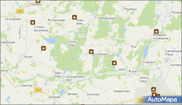 mapa Szczodrowo gmina Skarszewy, Szczodrowo gmina Skarszewy na mapie Targeo