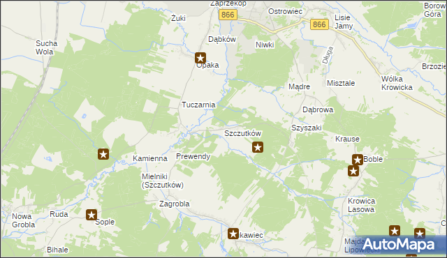 mapa Szczutków, Szczutków na mapie Targeo