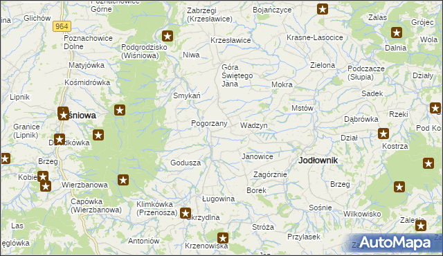 mapa Szczyrzyc, Szczyrzyc na mapie Targeo