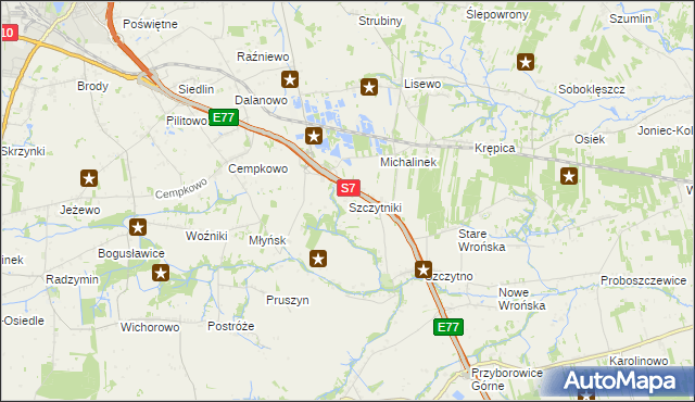mapa Szczytniki gmina Załuski, Szczytniki gmina Załuski na mapie Targeo