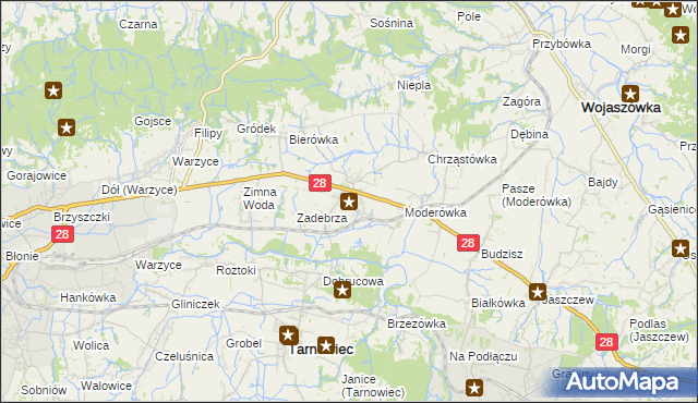 mapa Szebnie, Szebnie na mapie Targeo