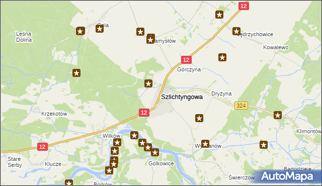 mapa Szlichtyngowa, Szlichtyngowa na mapie Targeo