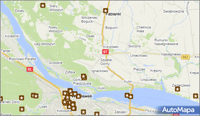 mapa Szpetal Górny, Szpetal Górny na mapie Targeo