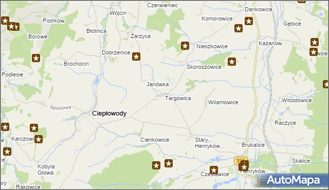 mapa Targowica, Targowica na mapie Targeo