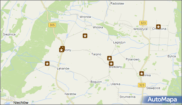 mapa Tarpno gmina Niechlów, Tarpno gmina Niechlów na mapie Targeo
