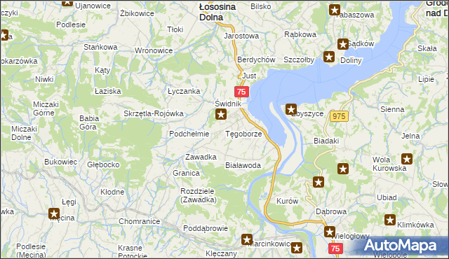 mapa Tęgoborze, Tęgoborze na mapie Targeo