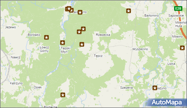 mapa Tępcz, Tępcz na mapie Targeo