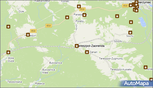 mapa Tereszpol-Zaorenda, Tereszpol-Zaorenda na mapie Targeo