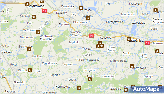 mapa Tłuczań, Tłuczań na mapie Targeo