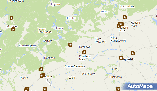 mapa Tomkowo, Tomkowo na mapie Targeo