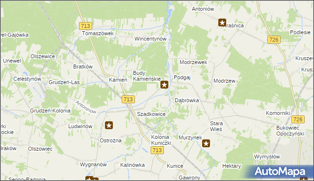 mapa Trojanów gmina Sławno, Trojanów gmina Sławno na mapie Targeo