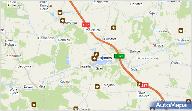 mapa Trojanów powiat garwoliński, Trojanów powiat garwoliński na mapie Targeo