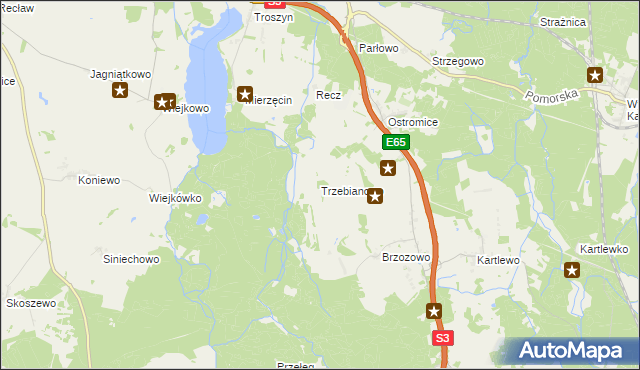 mapa Trzebianowo, Trzebianowo na mapie Targeo