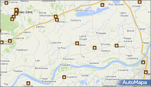 mapa Trzebica, Trzebica na mapie Targeo