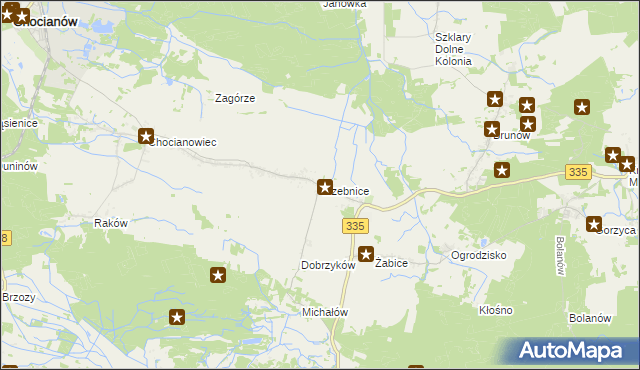 mapa Trzebnice, Trzebnice na mapie Targeo