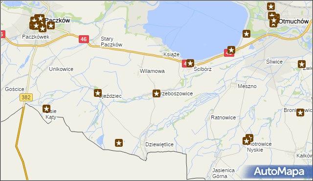 mapa Trzeboszowice, Trzeboszowice na mapie Targeo