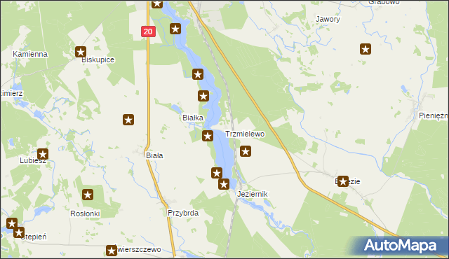 mapa Trzmielewo gmina Rzeczenica, Trzmielewo gmina Rzeczenica na mapie Targeo