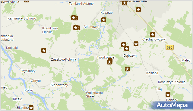 mapa Tworkowice, Tworkowice na mapie Targeo