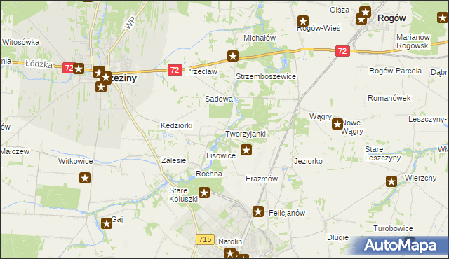 mapa Tworzyjanki, Tworzyjanki na mapie Targeo