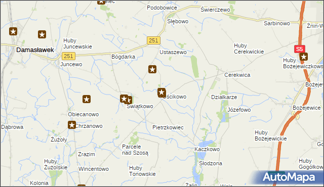mapa Uścikowo gmina Żnin, Uścikowo gmina Żnin na mapie Targeo