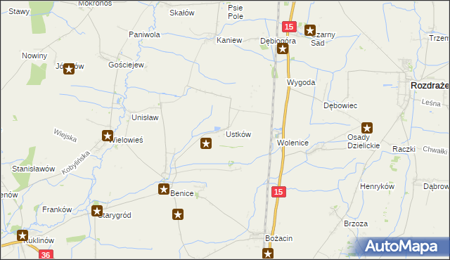 mapa Ustków gmina Krotoszyn, Ustków gmina Krotoszyn na mapie Targeo
